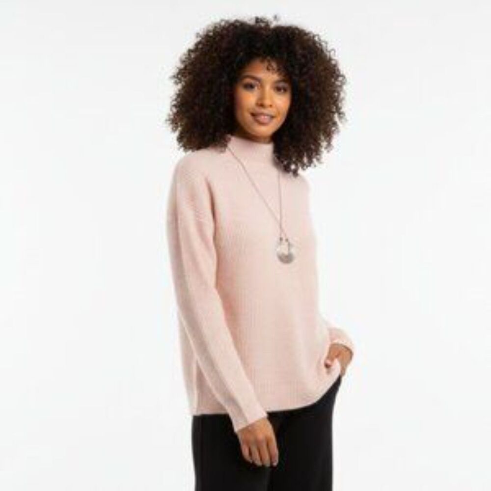Vertical Design 100% Cashmere Ribbed Soft Long Sleeve Sweater S Small